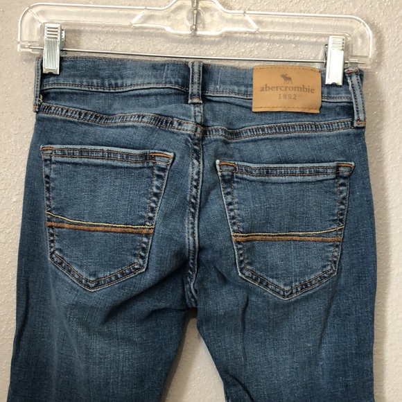 Abercrombie kids jeans Girls 9/10 straight leg dark blue denim jean EUC cotton - Picture 8 of 12